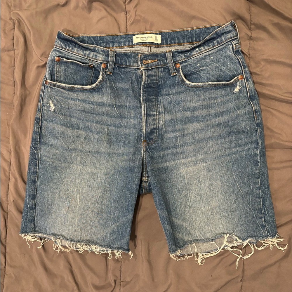 Abercrombie and Fitch wide legged Frayed Jean Shorts